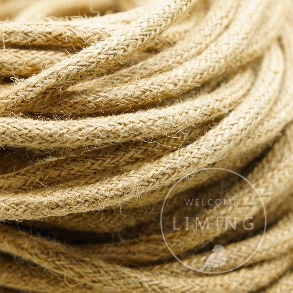 2m,3m,5m,10m 2x0.75 Vintage Hemp Rope Cable Vintage Fabric Cord Restro Industrial Lamp pendant Wire light Accessories DIY