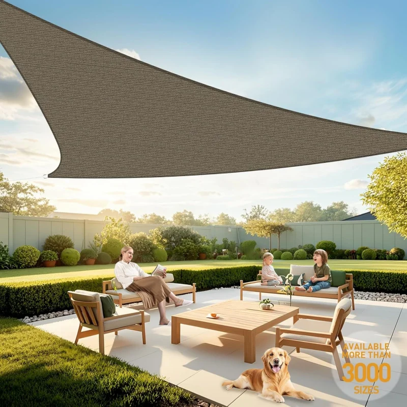 

10'X10'X14'Mocha HDPE sunshade sail