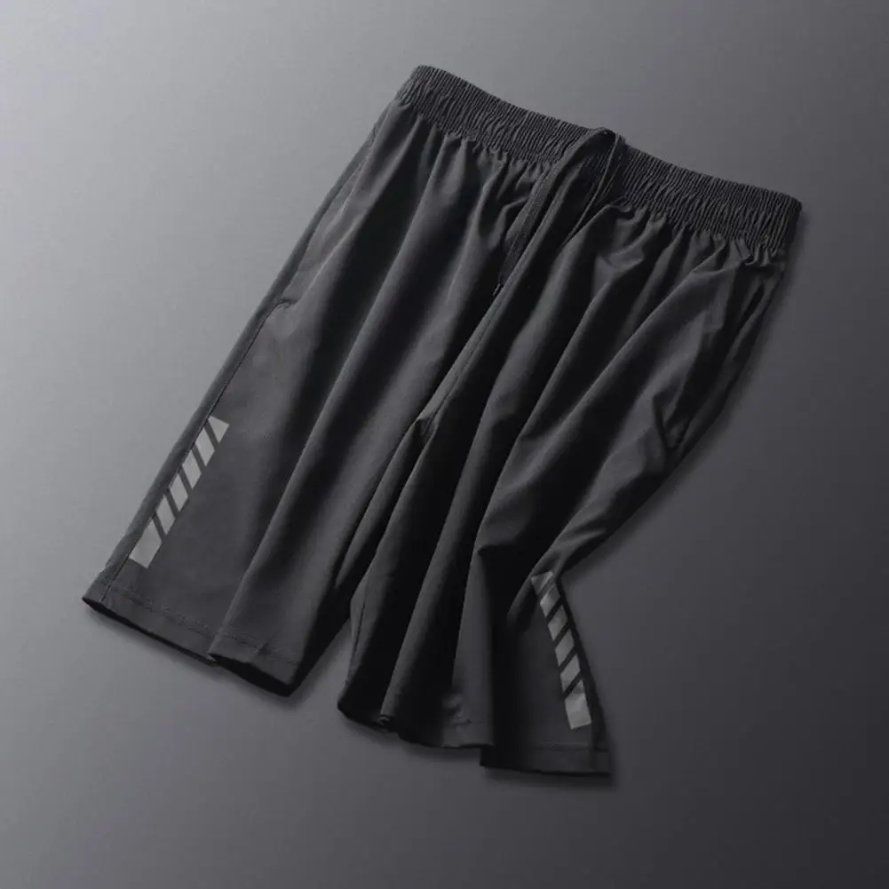 Men's Sports Shorts Summer Running Sweatpants Basketball Beach Board Shorts Drawstring Pockets Outdoor Ice Silk Short Pants