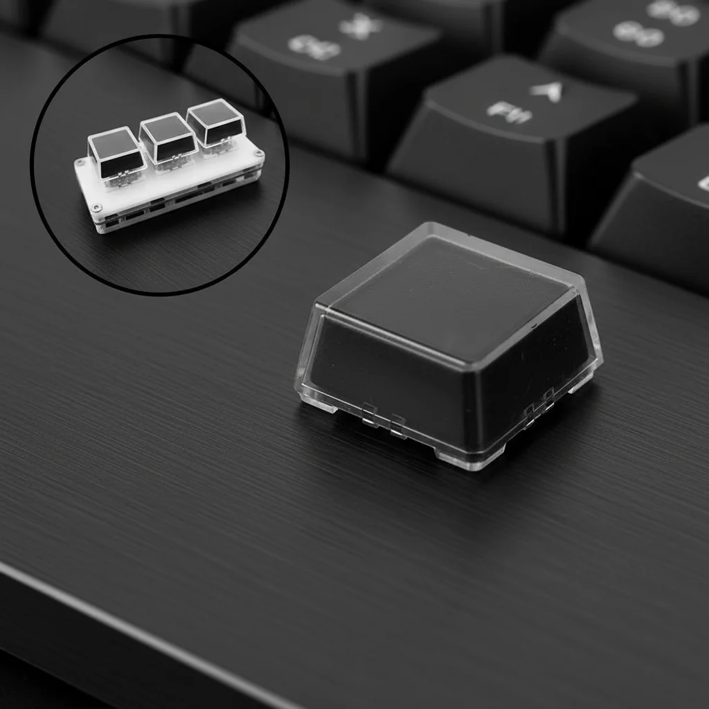 1/10/pcs Transparent Keycaps Double-layer Keycaps Removable Paper Clips Custom MX Switch Relegendable Keycap Shell Protection