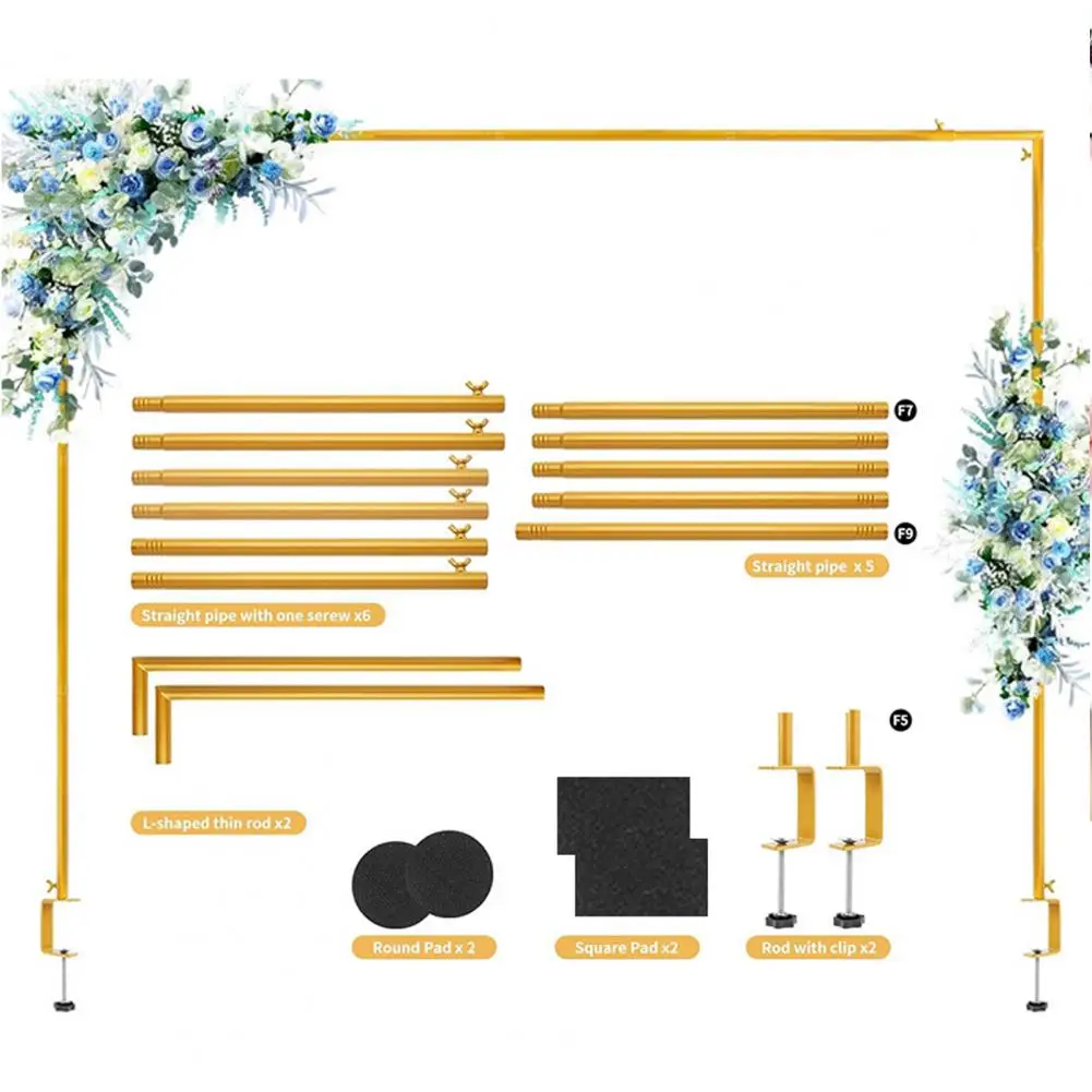 

Простая сборка подставки для арки воздушных шаров Многоразовая подставка для арки воздушных шаров Регулируемая металлическая настольная подставка для арки для свадебного пола для воздушных шаров