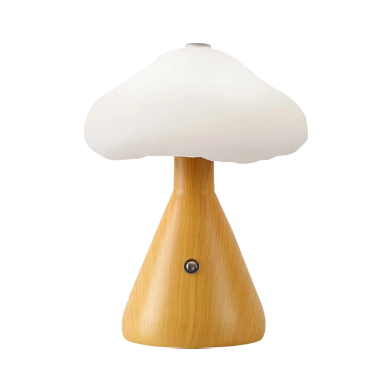 Oplaadbare paddenstoelvormige tafellamp met touchbediening, LED-sfeerverlichting, traploos dimbaar, 3 kleurmodi voor thuisdecoratie, gezellige leeshoek