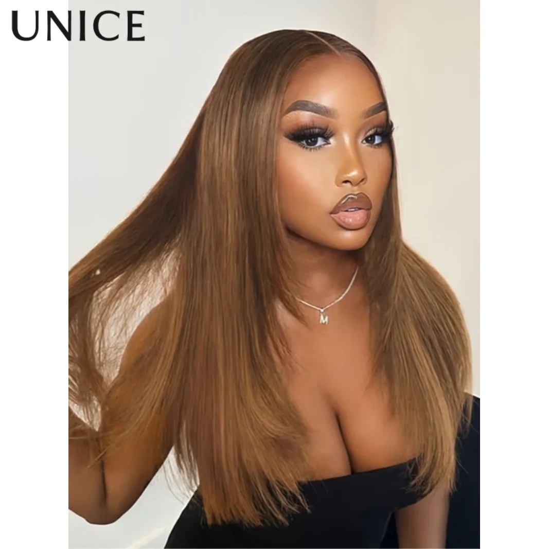 

UNice 13x4 Pre Everything Caramel Blonde Layered Straight Lace Front Human Hair Wig