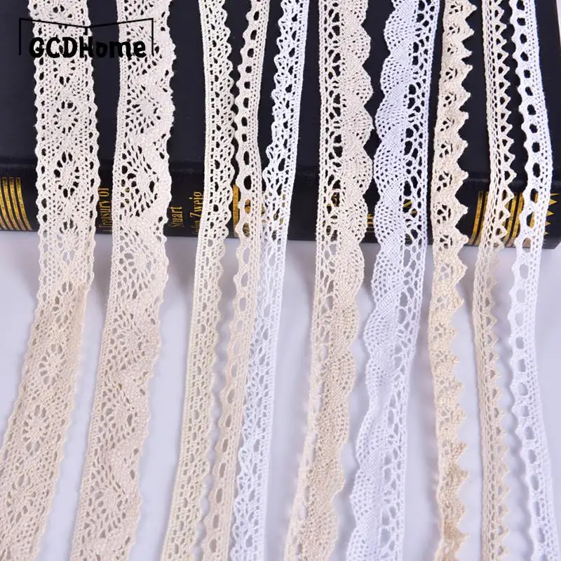 5Yards White Lace Trim Ribbon DIY Embroidered for Sewing Decoration Fabric Lace Ribbon Tape Handmade Craft Materials Net Ribbons