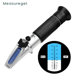 Portable 0-80% Brix Meter Refractometer for Measuring Sugar Content in Fruit Honey Maple Syrup and Other Sugary Drink with ATC