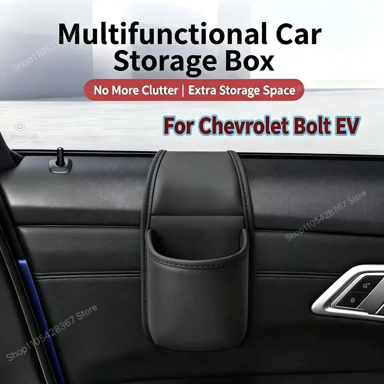 For Chevrolet Bolt EV Car Door Storage Box Hanging Car Organizer Bag Cup Holder Auto Glass Gap Hanging Storage Pouch Interior
