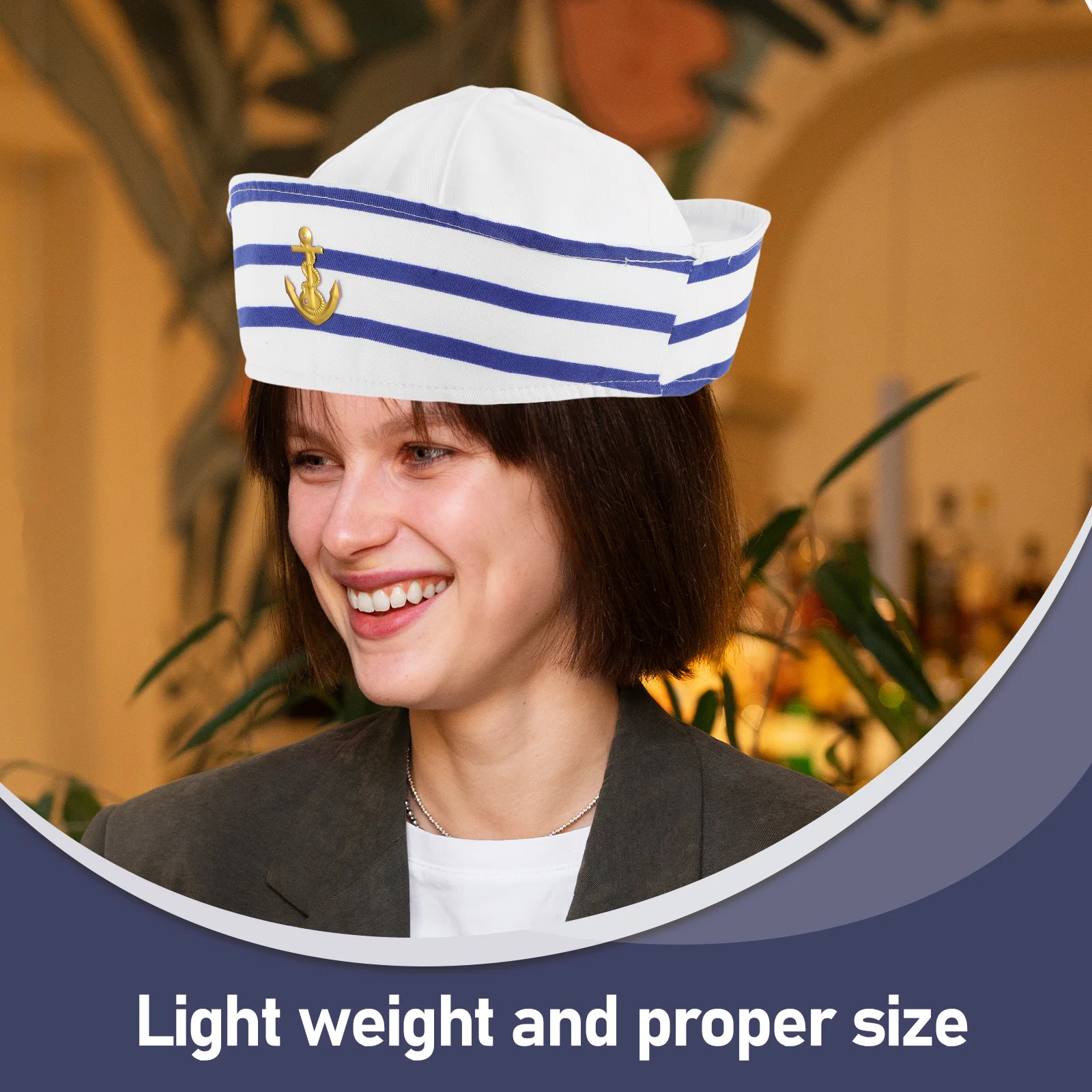 2 Stuks Klassieke Polyester Kapitein Hoeden Matrozenkostuum Cosplay Party Accessoires voor Mannen Vrouwen Matrozenhoed Kapitein Hoed