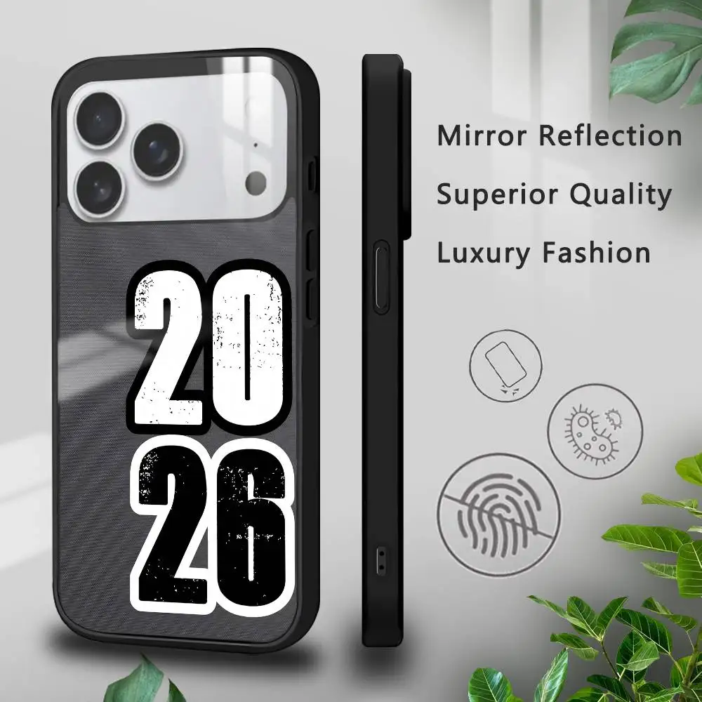 حافظة هاتف موضة 2026 لهاتف آيفون 16 15 14 13 12 11 برو ماكس بلس ميني بلس سطح مرآة صلبة حماية فوندا #1