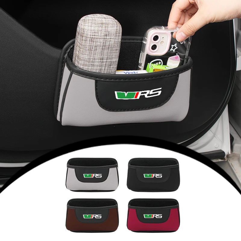 

Hot Selling Model Car Door Storage Flip Flop Leather Interior Organiser Car Accessories For Skoda VRS Octavia Superb Rapid Kodia