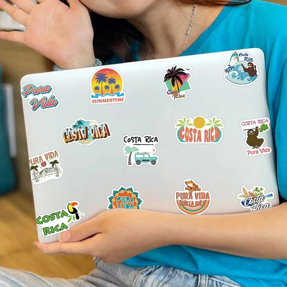 50PCS Costa Rica Travel City Landscape Pura Vida Sticker Toys Stationery Skateboard Laptop Guitar Pegatinas Decals Stickers