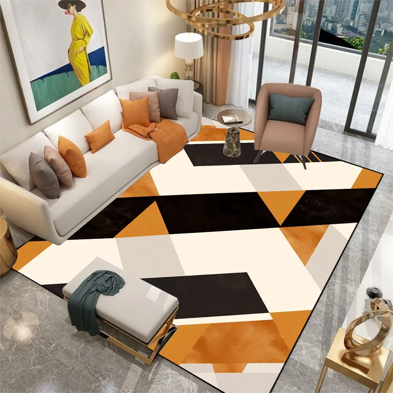 Nordic Geometric Carpet for Living Room Modern Luxury Sofa Coffee Table Large Area Rug Bathroom Bedroom Decor Non Slip Floor Mat