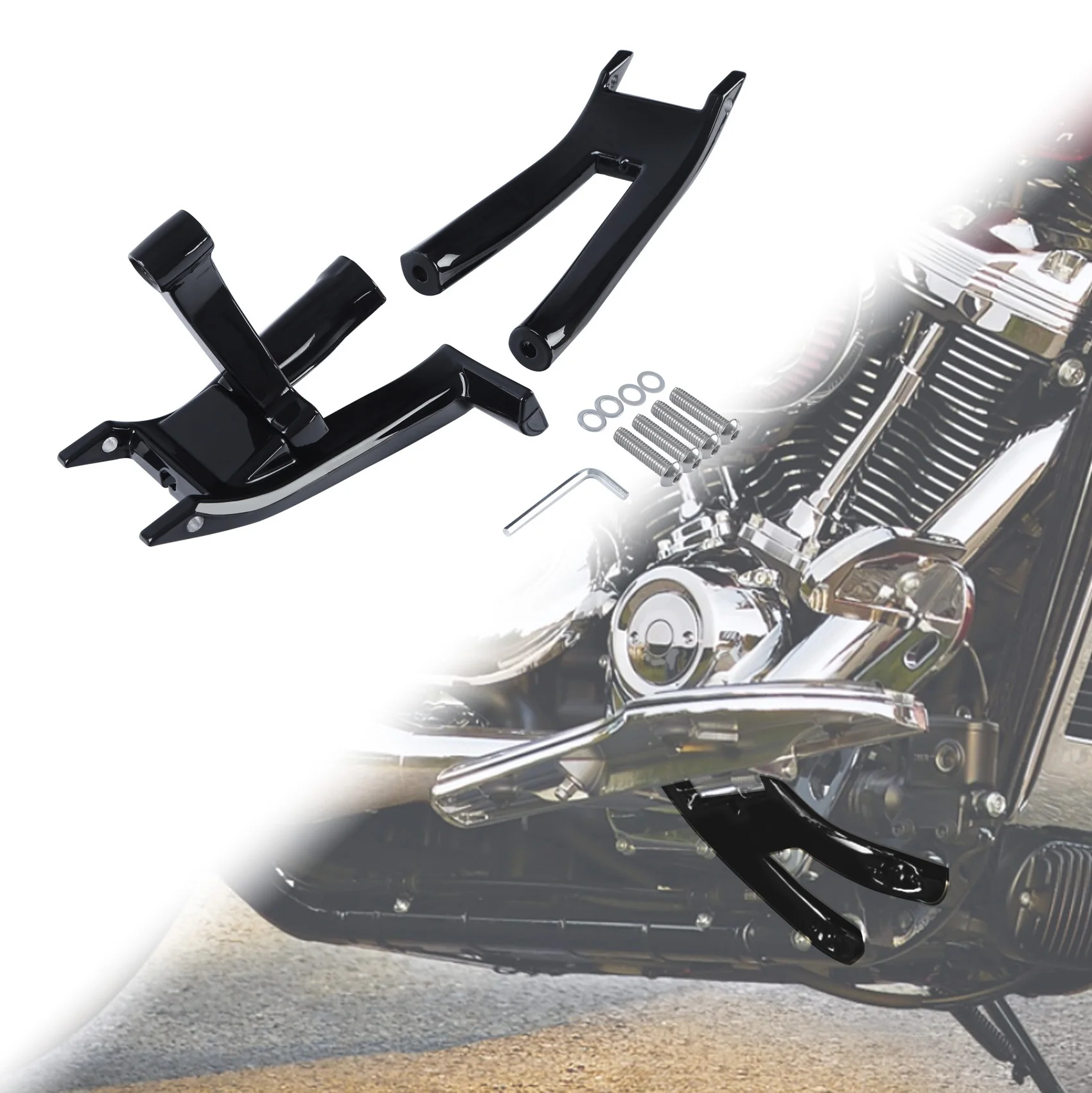 Driver Rider Footboard Mount Bracket Kit For Harley Heritage Classic 114 2018-2023 Softail Slim Deluxe FLHC FLHCS FLDE