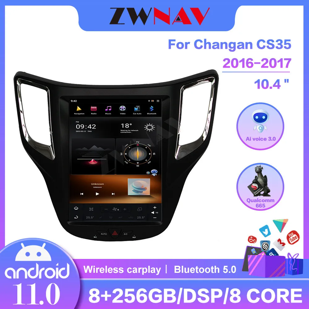 For Changan CS35 2016-2017 Auto Android 11 IPS Screen DSP Car DVD GPS Navigation Multimedia Player Radio Audio Head Unit Navi