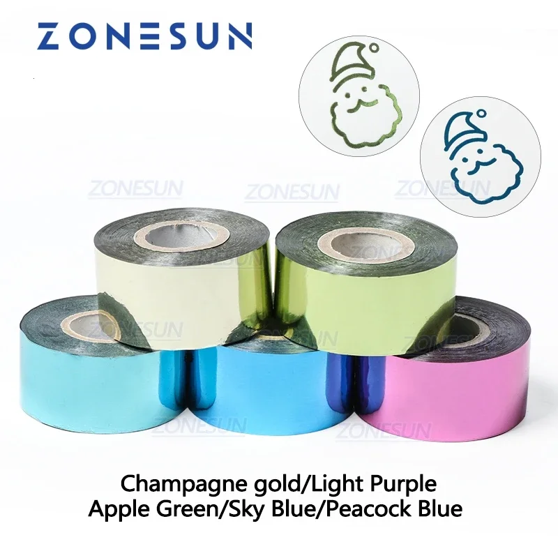 ZONESUN 3cm 골드 실버 레드 로즈 핫 스탬핑 호일 종이 투명 색상 너비/롤 사용자 정의 크기 DTY 황동 금형 호일 120m