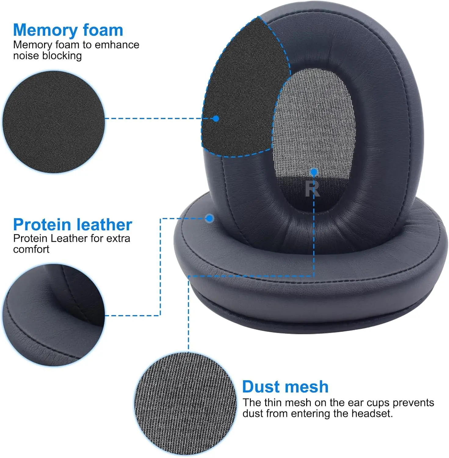 Bantalan telinga pengganti kompatibel dengan Audio-Technica ATH-SR9 ATH-DSR7BT ATH-DSR9BT bantalan telinga headphone, Headset earpad, lembut