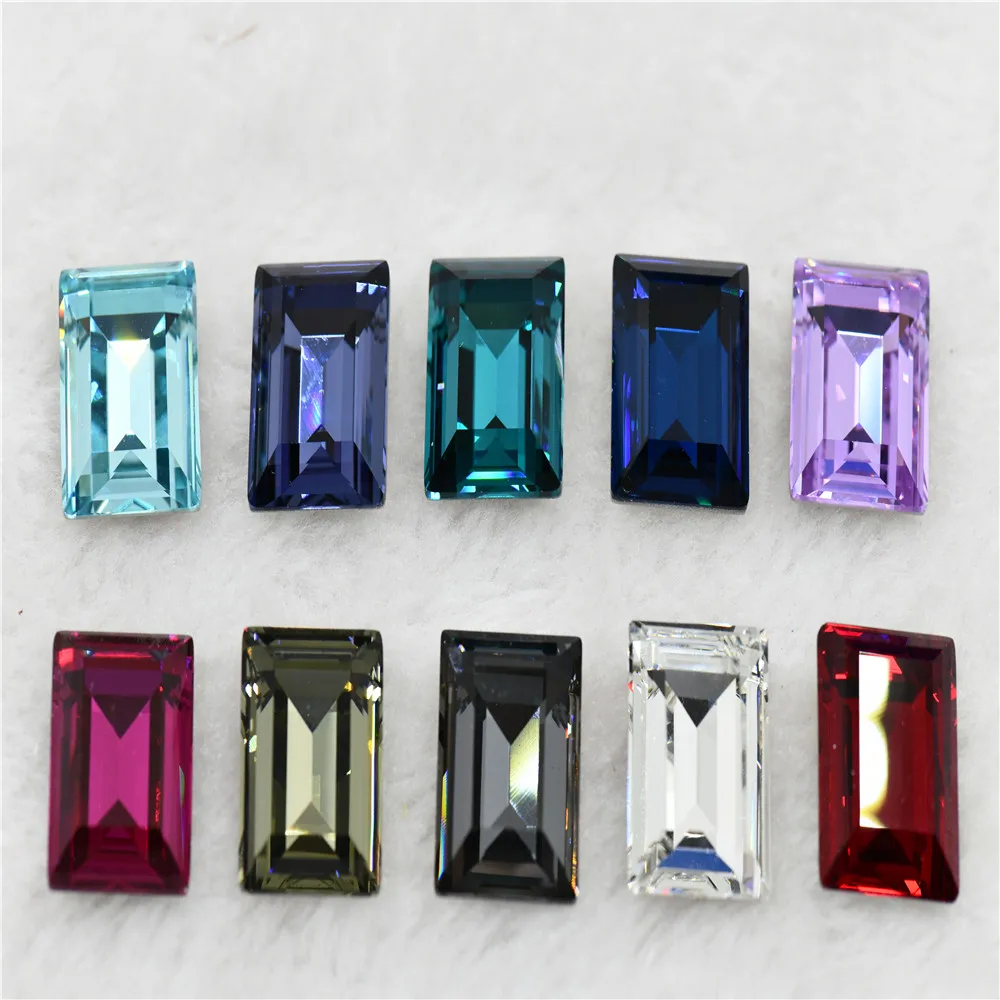 k9 Rectangle Rhinestones Glass Strass crafts super Glitter For Clothes DIY Sewing Beads For Jewelry 13X18MM 10X14MM