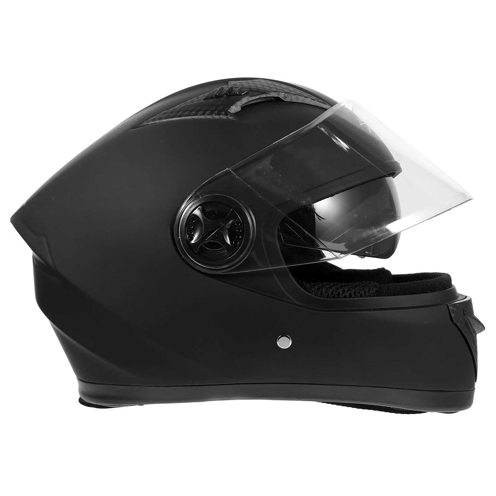 電動バイク安全耐衝撃軽量フルフェイスヘルメット大人用 61-62 センチメートルヘッドデュアルレンズブラックブラウンメガネ