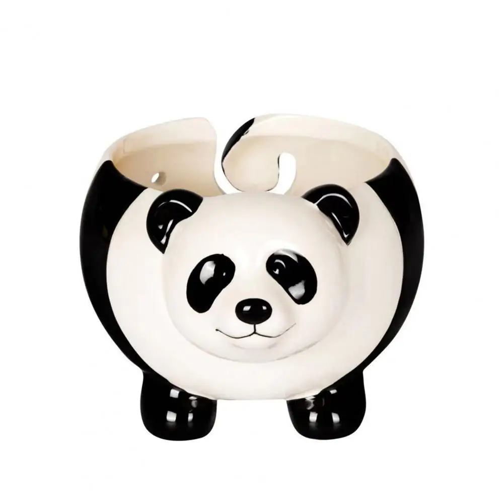 

Ceramic Yarn Organizer Handmade Ceramic Panda Yarn Bowl Knitting Crochet Yarn Storage Organizer Cute Desktop for Crocheting