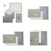 Gold Foil Thank You Crafts Greeting Card Happy Birthday Post Cards with Envelope for Business Wedding Party Invitations