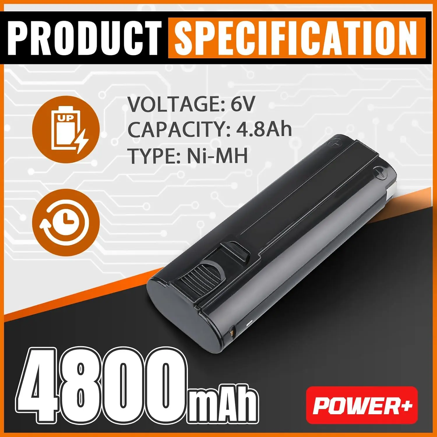VANON 1/2/4 paquete 404717 6V 4.8Ah NI-MH batería de repuesto para Paslode B20544E 404400 900420 900600 902000 B20720 herramientas pin de batería