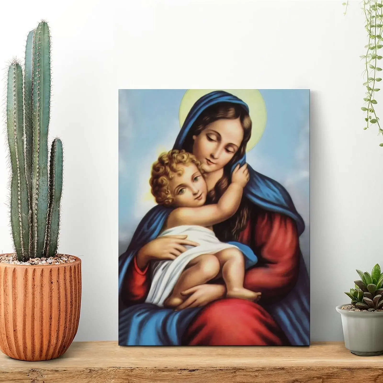 Virgin Mary 3 Canvas Painting Painting Garage Bar Cave Pub Create Framed Wall Paintings