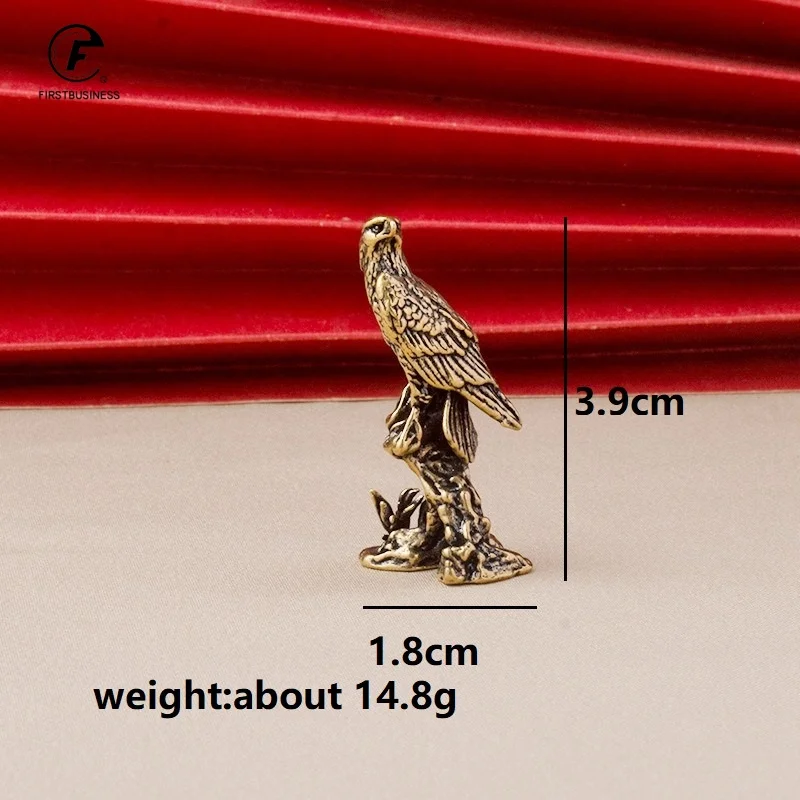 Eagle Statue Miniature Sculpture Handmade Crafts Ornament Vintage Copper Bird Figurine For Interior Home Desk Animal Decoration