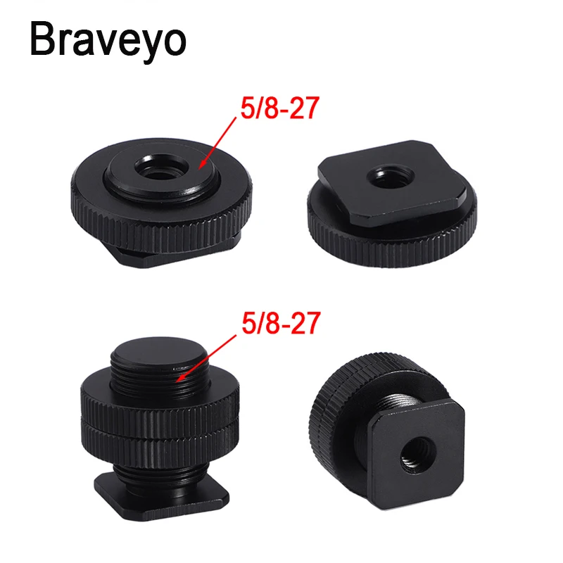 

MIC Microphone Screw Hot Cold Shoe Seat Single/Double Layer Screw 5/8-27 to M6 1/4 3/8 Photography Accessories Install