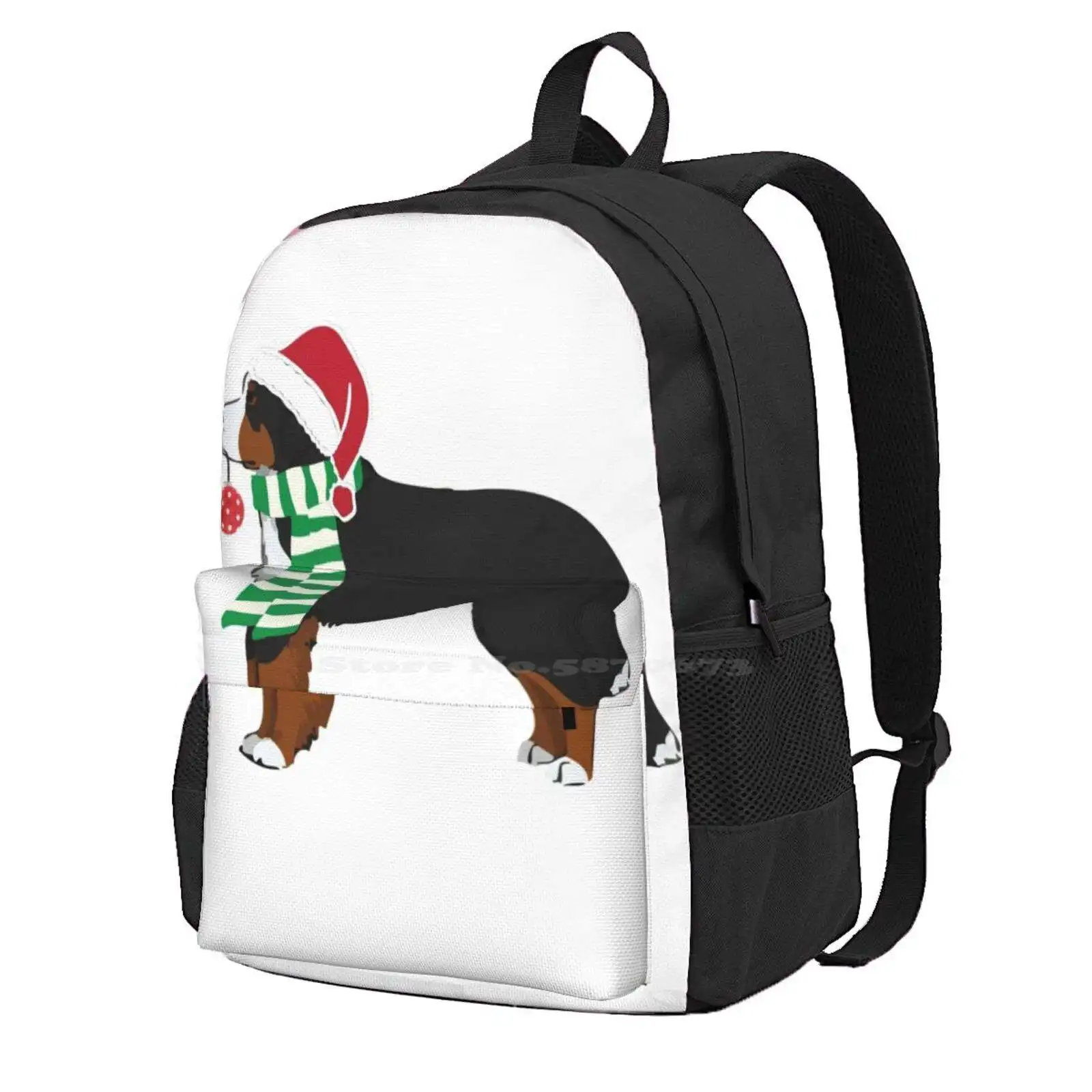 Bernese Mountain Dog - Holiday Christmas Dog Hot Sale Schoolbag Backpack Fashion Bags Christmas Dog Bernese Mountain Dog