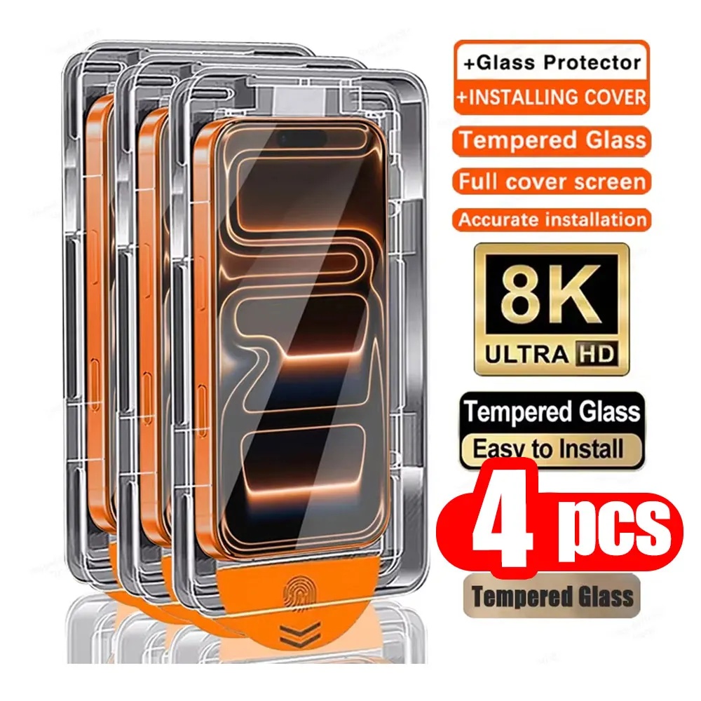 

1-4PCS Easy Installation Screen Protector For Samsung S24 Ultra A56 5G A36 S25 FE A55 FE S23 Plus S20 FE A17 A07 Tempered Glass