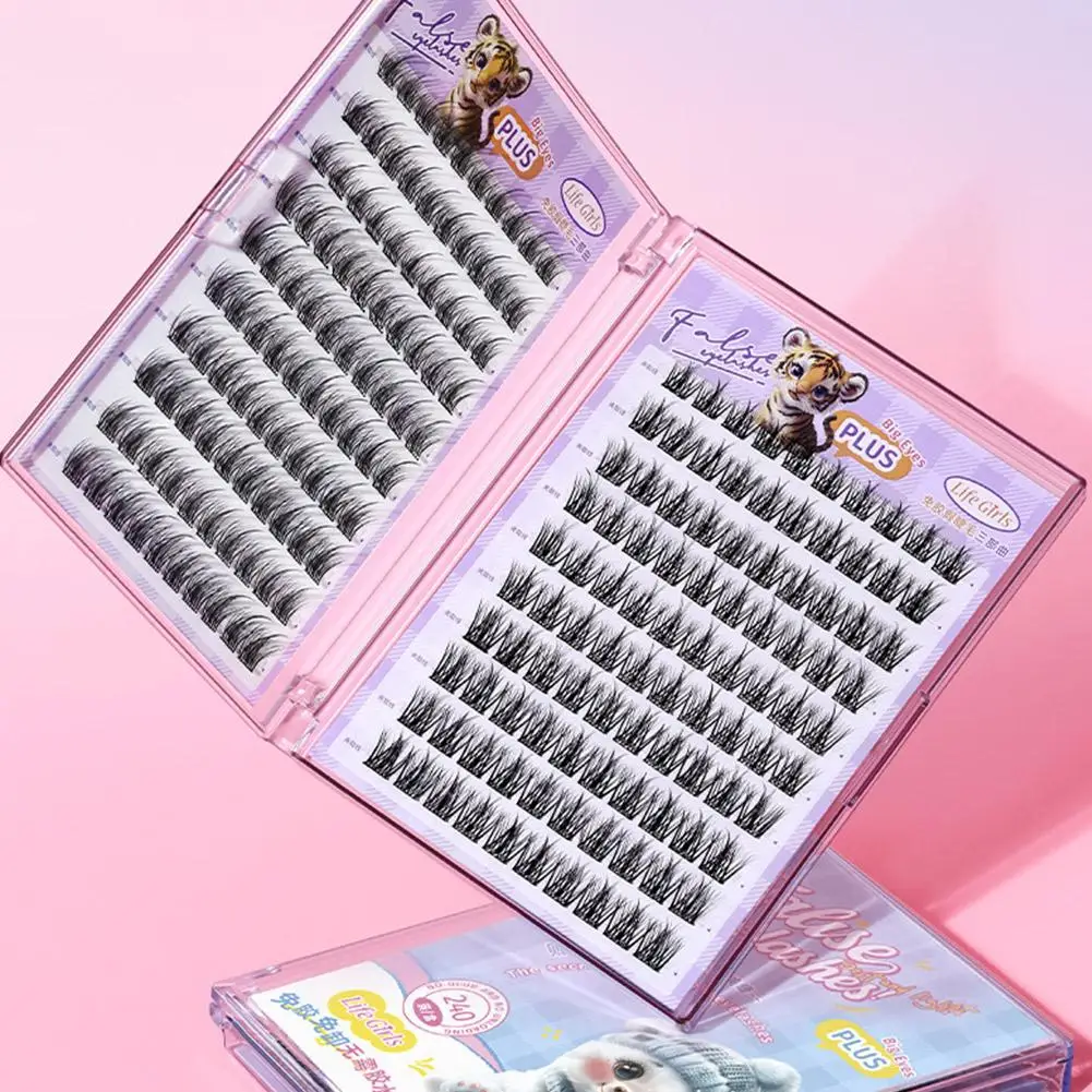 1 صندوق لتقوم بها بنفسك مجموعات الرموش ملحقات سعة كبيرة خالية من الغراء الرموش الصناعية كتاب الطبيعية ثلاثية الأبعاد Lndividual رمش ماكياج أداة