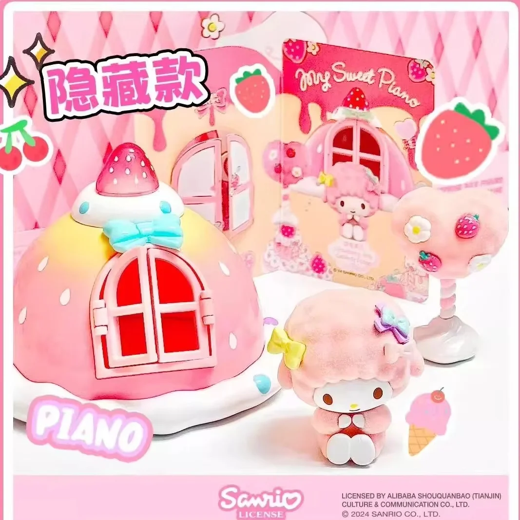 In Voorraad Sanrio My Melody Amd My Sweet Piano Speelhuis Serie Blind Box Kawaii Anime Figuur Model Collectible Cartoon Decor Speelgoed