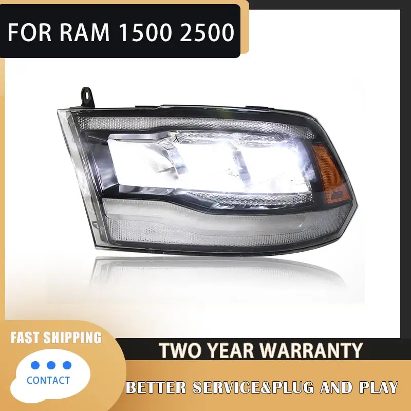 

1Pair LED Headlight Assembly for Dodge Ram 1500 2500 2009-2018 Headlights with LED DRL Dynamic Turn Animation Front Head Lamps