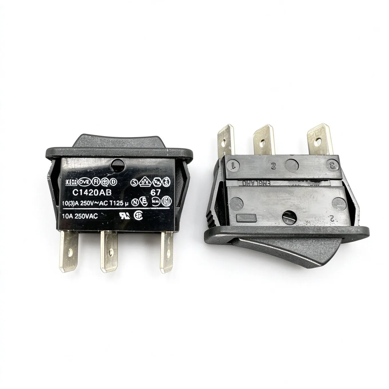Original New 100% C1420AB Rocker Switch 3Pin 3Gear 10A250V High Current Button