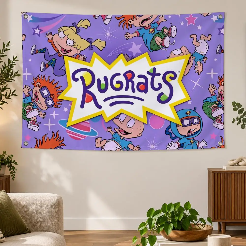 Cartoon R-Rugrats Flags Banner Decor for Bedroom,Garden,Party,Club,Gaming Room,Indoor Outdoor