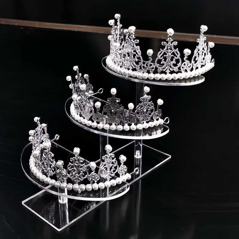 Multilayer Acrylic Bridal Display Stand Necklace Bracelet Jewelry Display Storage Staircase