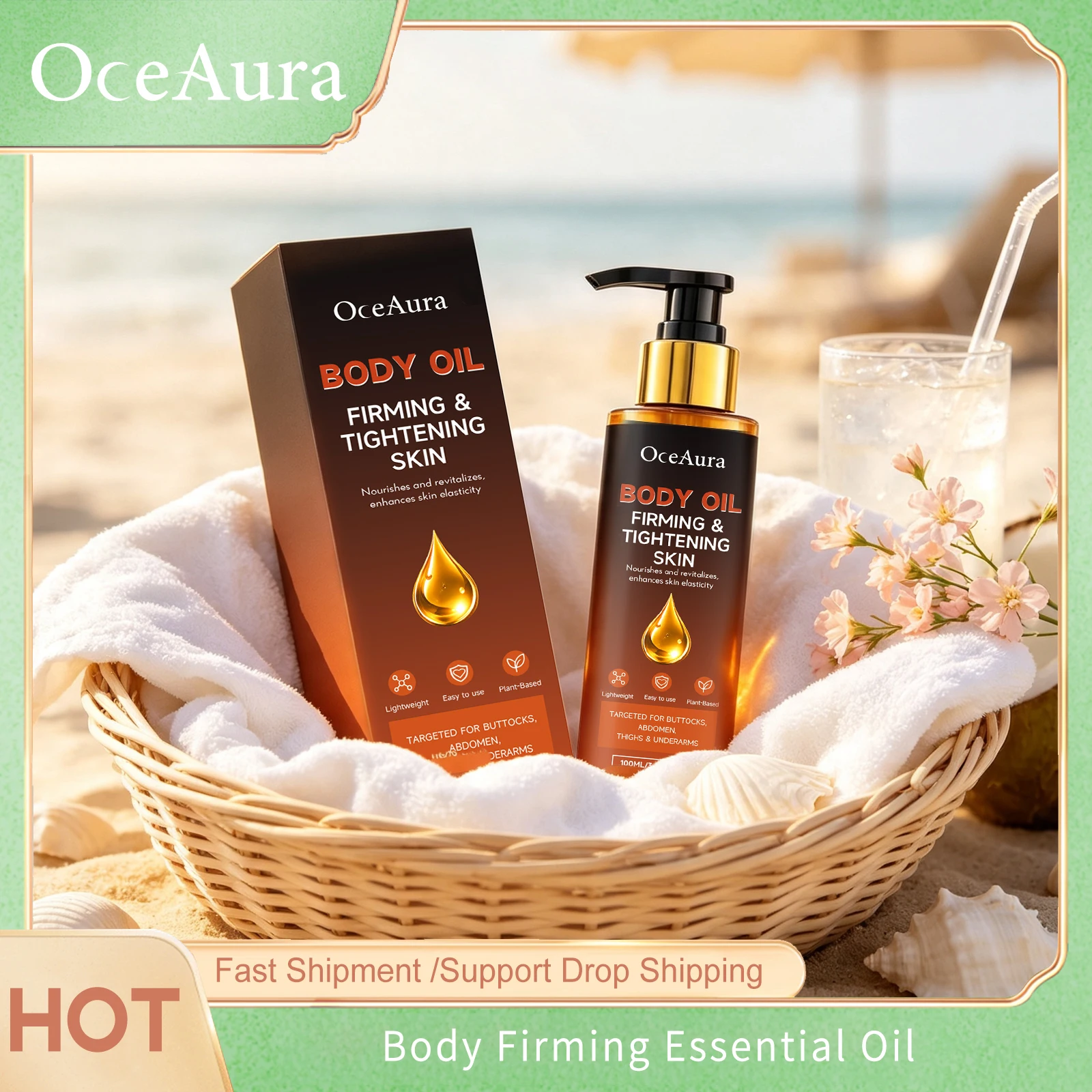 Firming Body Oil For Glowing Skin Massage Tightening Deeply Hydration Light Fragrance Arm Belly Whole Body Skin Moisturizing Oil