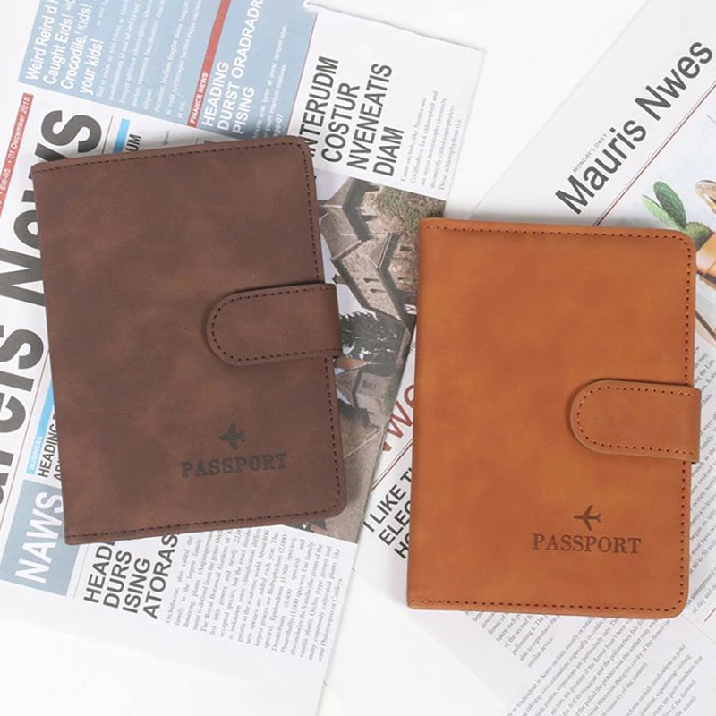 Women Men RFID Passport Cover Business ID Bank Card Passport Covers PU Leather Passport Holder Case Travel Accessories