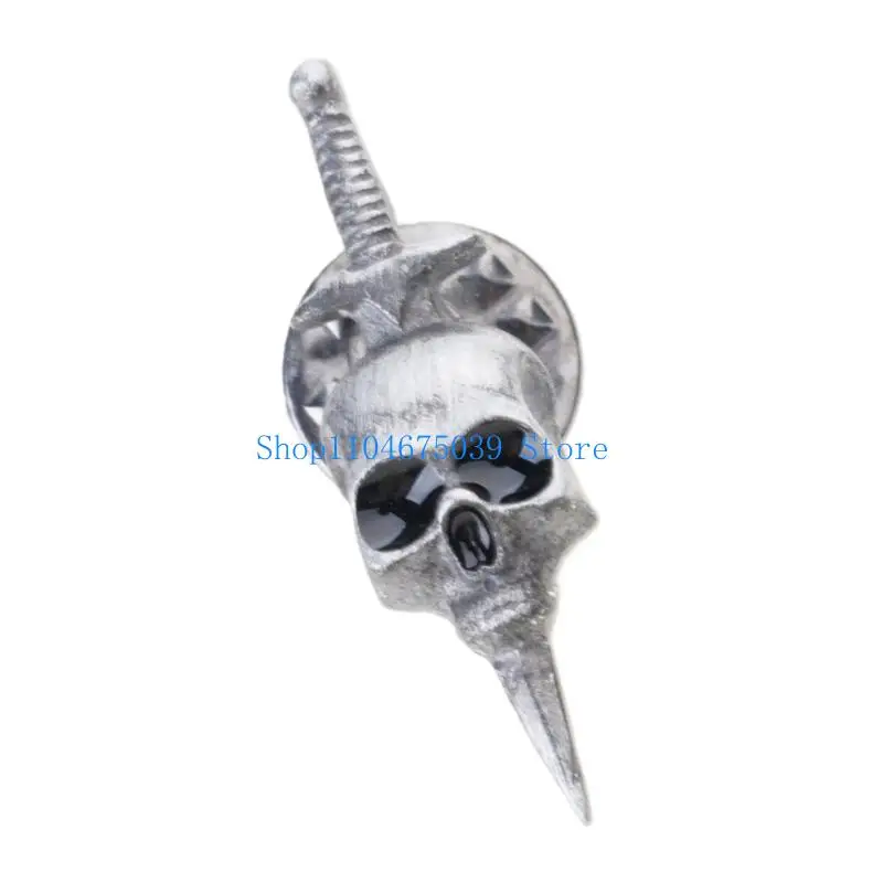 5asd Retro Skull Daggers Sword Brooch Gothic Horror Skeleton Badge Lapel Pins