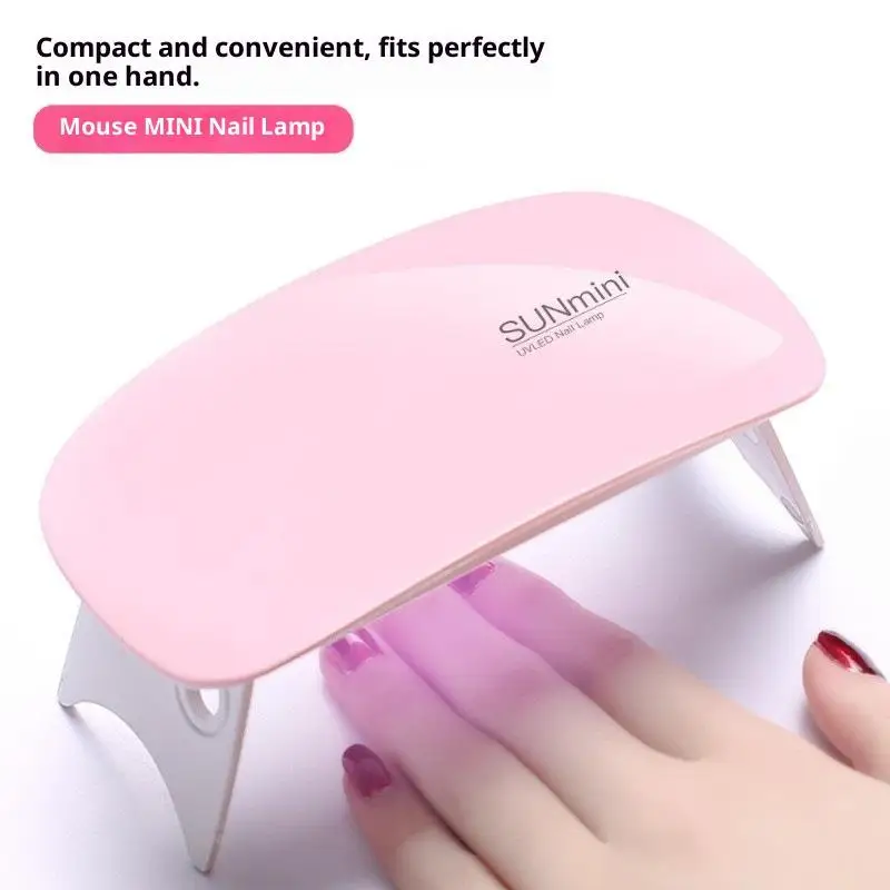 Mini lâmpada uv led para unhas, 6w, para cura, esmalte em gel, portátil, dobrável, 45s/60s, temporização, manicure, máquina seca, ferramenta de secagem de arte em unhas