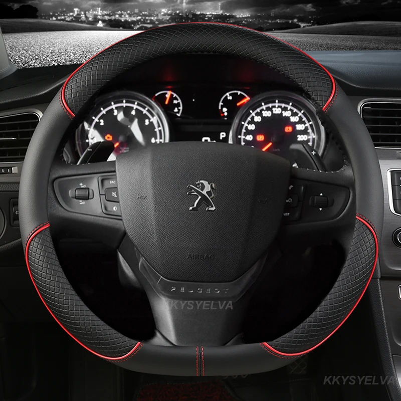 

D Shape Car Steering Wheel Cover For Citroen C3 C3-XR 2015-2019 C4 2016-2019 Peugeot 408 2014-2019 Traveller 2016-2019