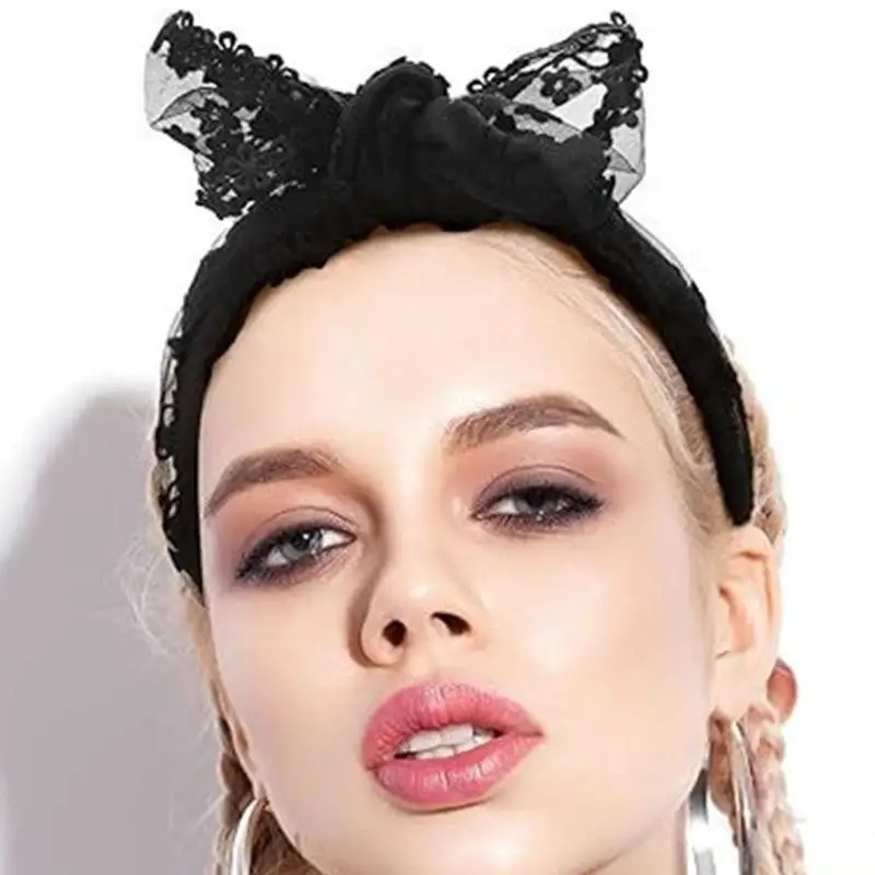 

31BF Lace Scarf Styling Accessories Sheer Bandana for Women Girl Daily Outfit Formal Occasion Photo Dressingup Accessories