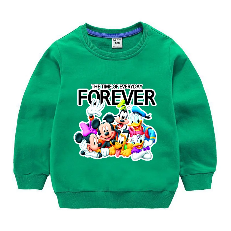 ميكي ماوس جميع القطن البلوز الأطفال لطيف جولة الرقبة هوديي الفتيان الفتيات البلوز أنيمي الكرتون قمم ربيع الخريف الملابس #5