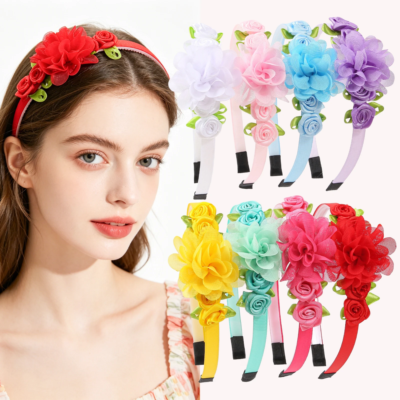 Art And Craft Hair - ที่คาดผมรูปดอกกุหลาบ 1/4 ดอก, ที่คาดผมดอกไม้แสนหวาน
