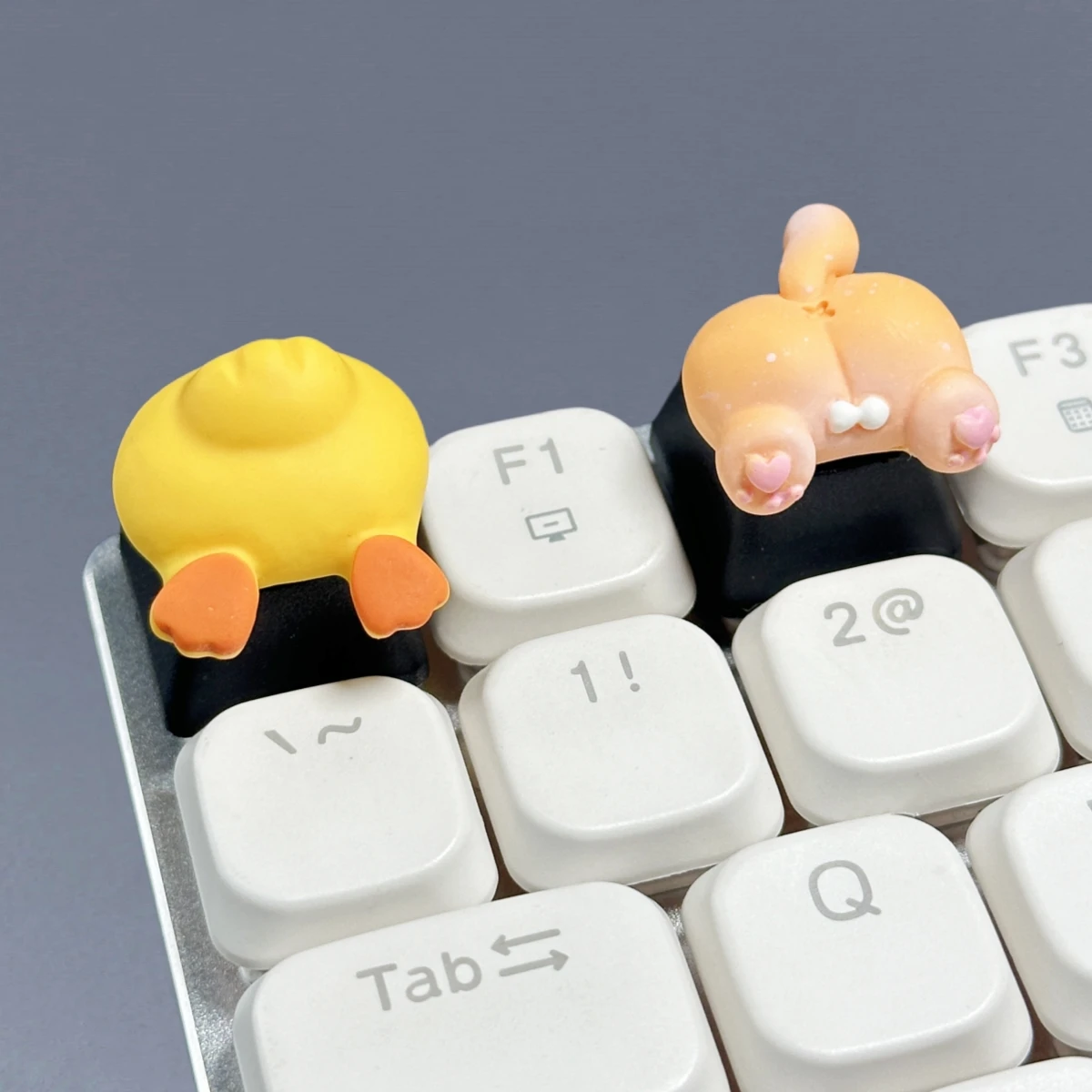 3D Resin Keycap Handmade Cute Cat/Dog/Duck Butt Custom Keycaps for Mechanical Keyboard Cartoon Artisan Key Caps Gift Accessory
