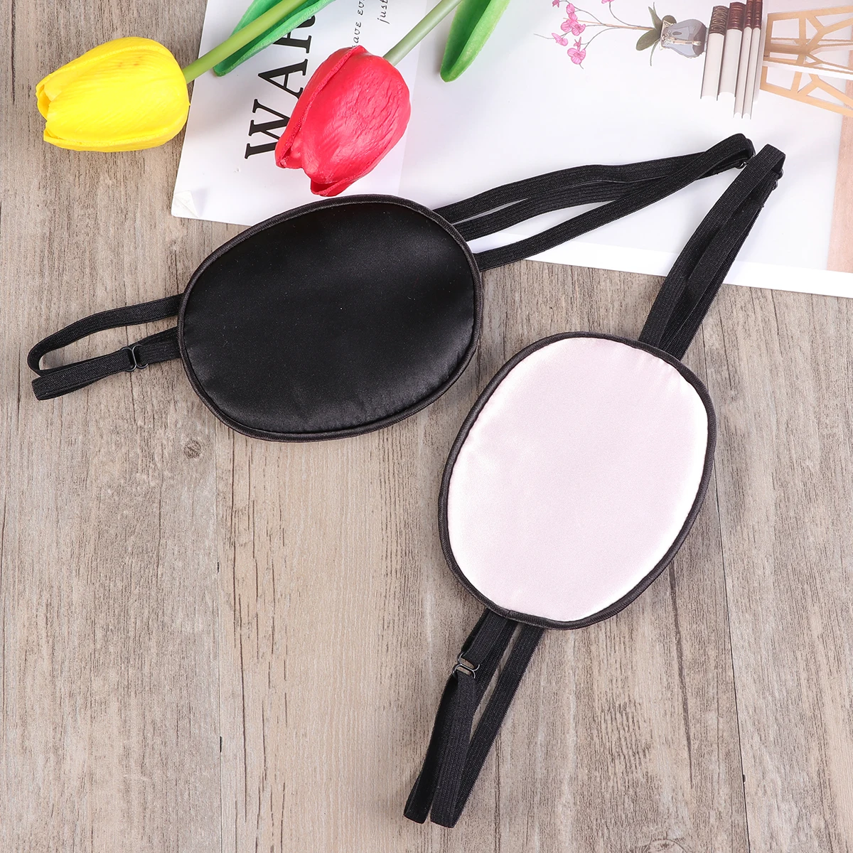 

2pcs Silk Patches For Adults Amblyopia Mask Soft Comfortable Light Blocking Cover Adjustable Strabismus Lazy Eye Training