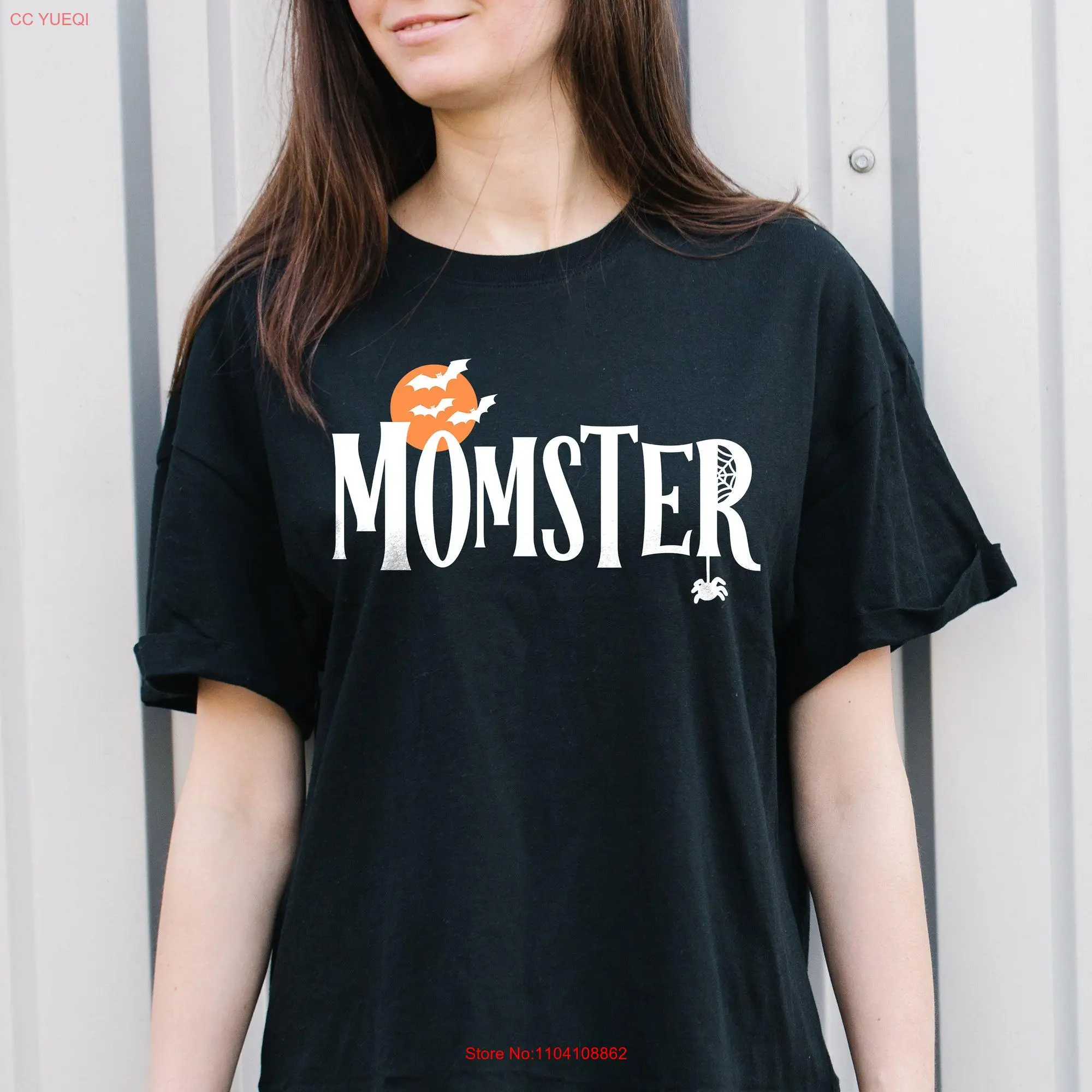 Momster Halloween Mom T Shirt Spooky Mother Bat Silhouette Funny Apparel Monster Clothing Creepy Cute Top