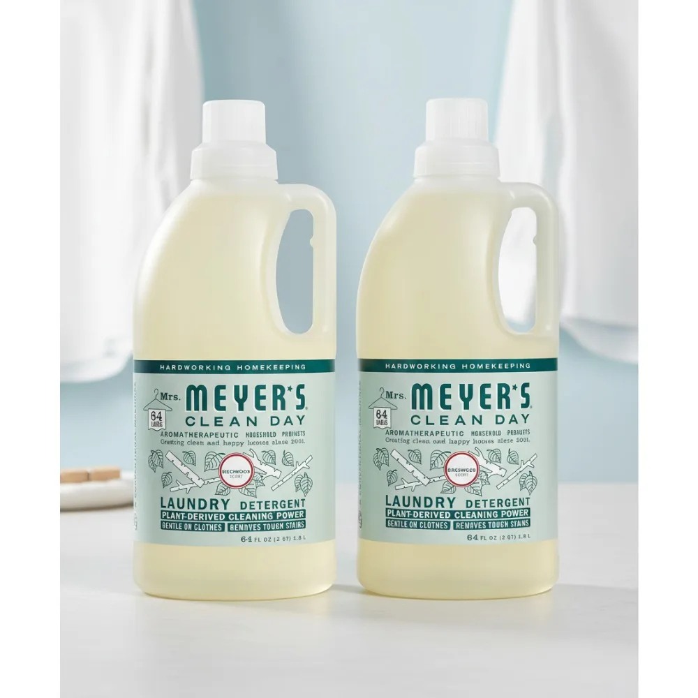 

Eco-Friendly Liquid Laundry Detergent with Essential Oils, Birchwood Scent, 64 Fl oz Pack of 2 for Families