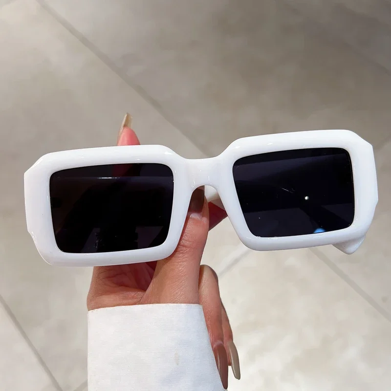 خمر مستطيل النظارات الشمسية أزياء مربع لون الحلوى ظلال النظارات العصرية الرجعية النساء العلامة التجارية تصميم UV400 نظارات شمسية