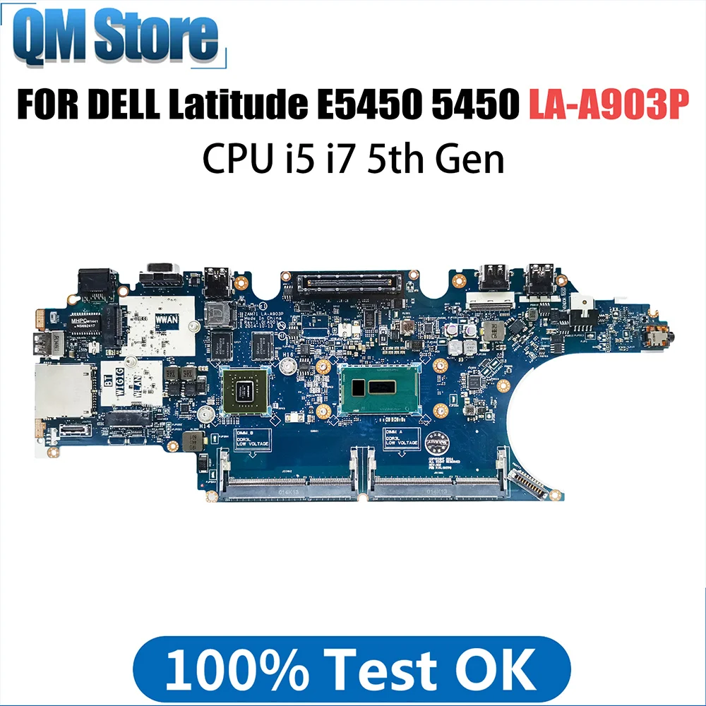 Notebook Mainboard For DELL Latitude E5450 5450 0RH5P 017FG2 LA-A903P Laptop Motherboard i5 i7 5th Gen CPU 830 840M V2G DDR3