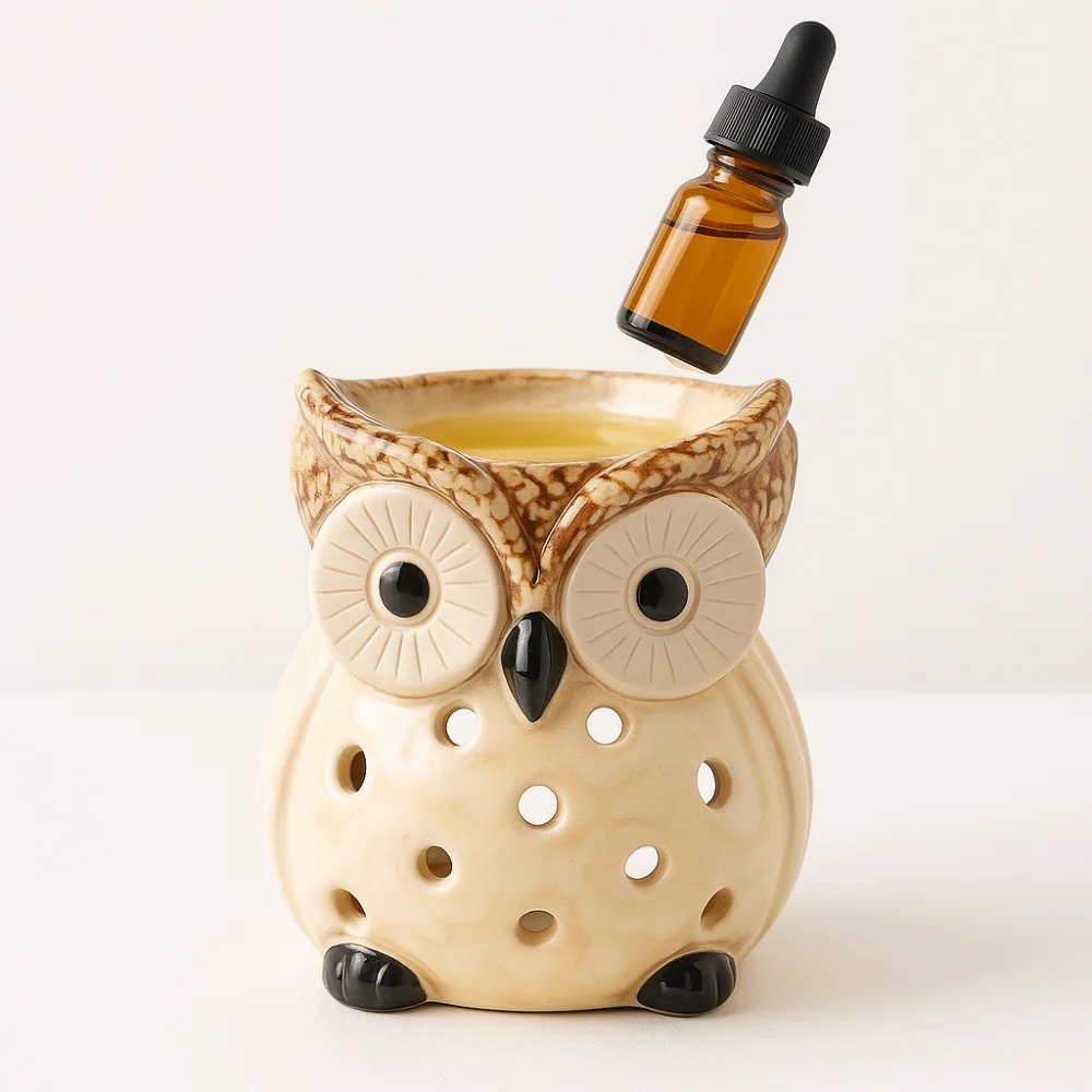 

Non-Toxic Ceramic Owl Aromatherapy Stove Relaxing Heat Resistant Incense Burner Eco-Friendly Handmade Essence Stove Indoor Decor